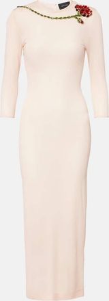 Simone Rocha Abito midi in mesh con cristalli