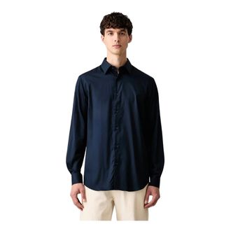 Guess Katoenen overhemd - Heren - Overhemden - Blauw - Maat: 2XL Katoen