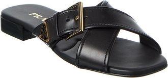 Prada Crisscross Leather Sandal