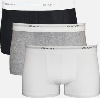 GANT Mens GANT 3-Pack Core Boxer Trunks, Black/White/Grey - Size: 32/33/32