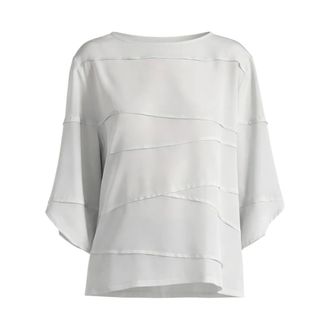 Liviana Conti Blouses, female, Gray, Size: L Silk Blouse