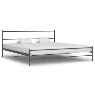 Berkfield Home Bed Frame Grey Metal 180x200 cm Super King