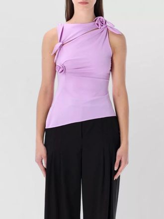 Coperni floral asymmetric bow sleeveless top
