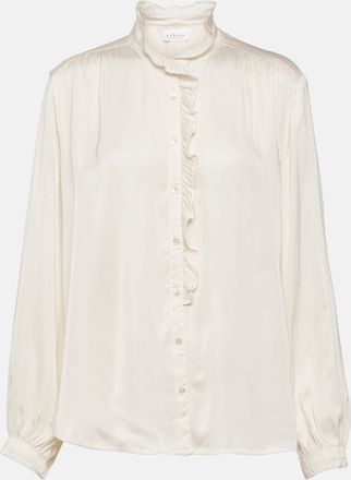 Velvet Ruffled satin blouse