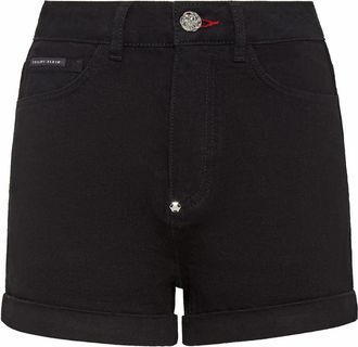Philipp Plein Denim Hot pants - Dames - Denim shorts - Zwart - W29 - Denim - Korte Broeken