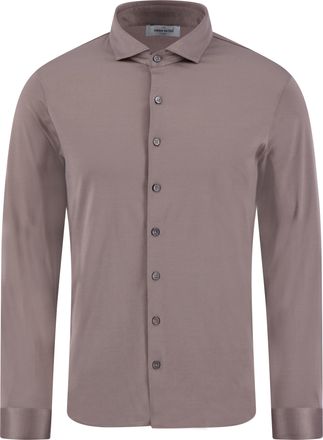 Paolo Fiorillo Brown Long-Sleeve Button-Up Shirt
