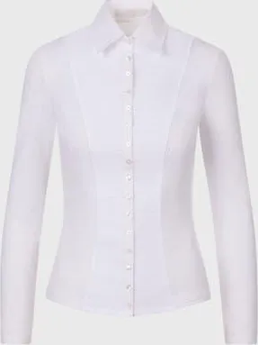 Anne Fontaine Womens Collar Clodie White Pleated Cotton Shirt With Pointed Collar at Nordstrom, Size 42 Eu