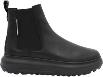 Karl Lagerfeld Kapri Lug Mid Gore Boot - Heren - Chelseaboots - Zwart - 43 EU - Leer - Schoenen