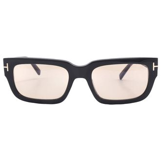 Tom Ford Ezra Brown Rectangular Mens Sunglasses FT1075 01E 54