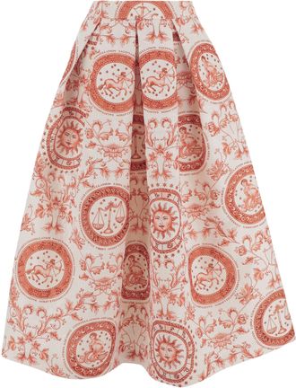 Lunatica Milano Flared Skirt With Fantasy Print