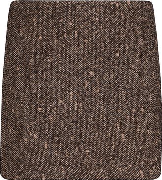 Ermanno Scervino Textured Mini Skirt in Herringbone Weave