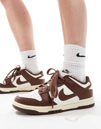 Nike Dunk Low Retro - Sneakers bianche e marroni-Bianco