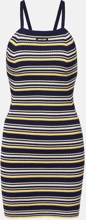 Miu Miu Vestido corto en mezcla de algod&oacute;n a rayas