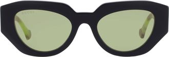 Gucci Green Geometric Ladies Sunglasses GG1421S 010 51