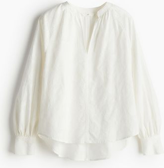 H&M Jacquardbluse - White