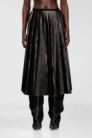 Diesel Distressed pleated midi skirt - Skirts - Woman - Multicolor