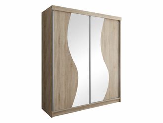 Mirjan24 Armario Dover 105, Roble Sonoma, 200x200x62cm, Puertas De Armario: Correderas, N&uacute;mero De Estantes: 9, Led