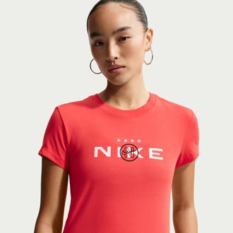 Nike Womens Nike Sportswear Chill Knit Mod-Cropped T-Shirt in Red | IM3096-696