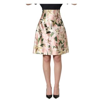 Dolce & Gabbana Short Skirts, female, Pink, Size: 3XS Lilium High Waist Knee Length Skirt