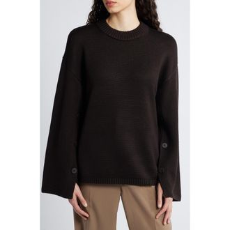 & Other Stories Button Sleeve Wool Sweater in Brown Dark at Nordstrom Rack, Size X-Small