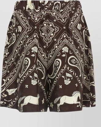 Alberto Biani silk bandana-print knee-length bermuda shorts