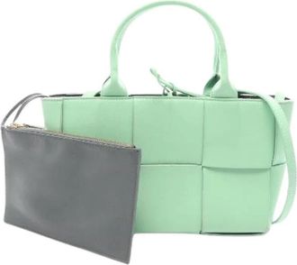 Bottega Veneta Pre-owned Mini Arco Leather 2way Tote Bag - Dames - Vintage Shopper - Groen - ONE Size - Leer - Vintage