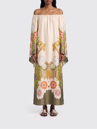 La DoubleJ Goddess Long Silk Tunic with Ethnic Print
