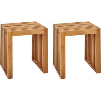 Beliani Beliani - Set di 2 sgabelli moderni rustici da giardino in legno dacacia Bellano