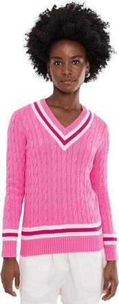 Lilly Pulitzer Brockton Sweater Womens Sweater Confetti Pink X Sun Shell Pink Tipping : XXS, Cotton