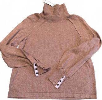 Lilla P Womens Snap Cuff Turtleneck Sweater In Hivkory