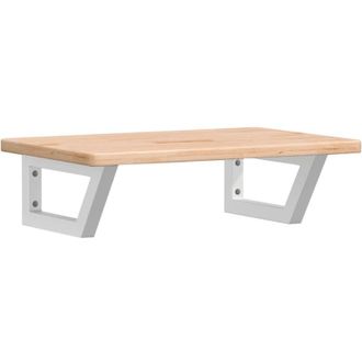 vidaXL Estante De Lavabo De Pared De Acero Y Madera Maciza De Roble Vidaxl