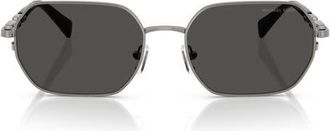 Michael Kors 57mm Irregular Sunglasses in Gunmetal /Dark Grey at Nordstrom