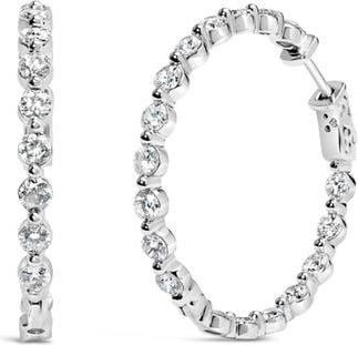 House of Brilliance 14K White Gold 5.00 Cttw Lab Grown Diamond Inside-Out Hoop Earring at Nordstrom