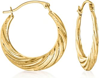 Ross-Simons 14kt Yellow Gold Twisted Hoop Earrings