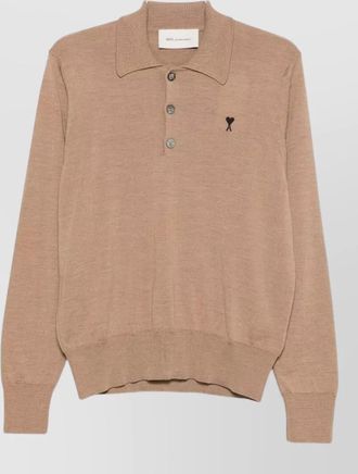 Ami wool polo jumper