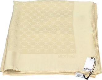 Moschino Accessoires, Dames, Beige, ONE Size, Zijden Sjaal