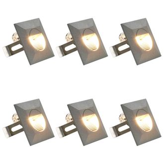 vidaXL Vidaxl - L&aacute;mparas Led De Pared De Jard&iacute;n 6 Unidades Cuadrada Plateada 5w