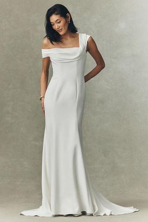 Jenny Yoo Jenny by Jenny Yoo Suri Off-Shoulder Crepe Wedding Gown