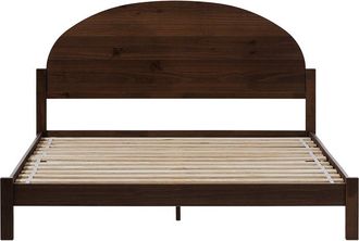 Walker Edison Solid Wood Queen Bed With Arched Headboard