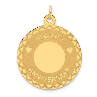 Diamond2Deal 14k Yellow Gold HAPPY ANNIVERSARY Charm