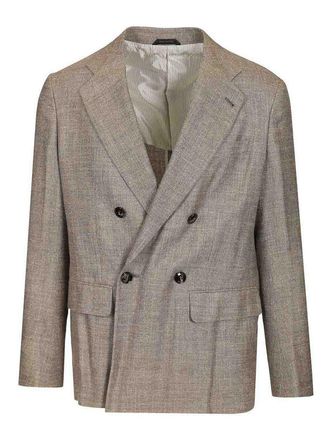 Giorgio Armani Double-Breasted Linen Blend Blazer