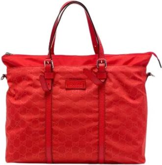 Gucci Pre-owned Vintage Satchel - Dames - Vintage Shopper - Rood - ONE Size - Nylon - Vintage