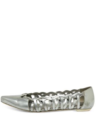 Tod's braided leather ballet flats - Grey
