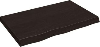 vidaXL Encimera baño madera maciza tratada marrón oscuro 80x50x(2-6)cm Vidaxl