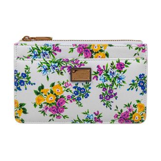 Dolce & Gabbana Wallets & Cardholders, female, Multicolor, Size: ONE SIZE Floral Print Dauphine Leather Card Holder