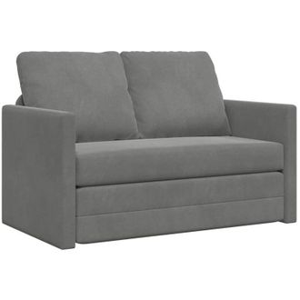 vidaXL Sof&aacute; Cama De Suelo 2 En 1 Terciopelo Gris Oscuro 122x204x55 Cm