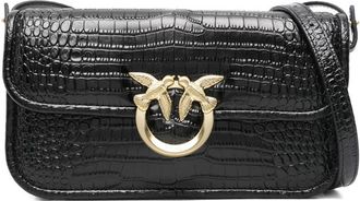 Pinko Crocodile-embossed Leather Cross Body Bag