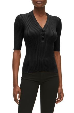 Michael Stars Jeanny Rib Top in Black at Nordstrom, Size Large
