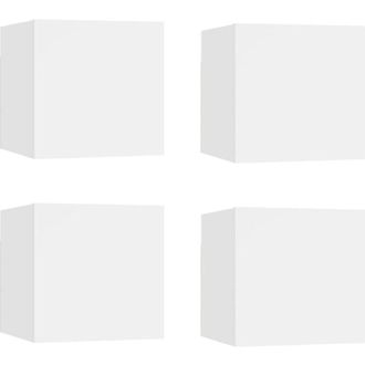 vidaXL Wall Mounted TV Cabinets 4 pcs White 30.5x30x30 cm vidaXL
