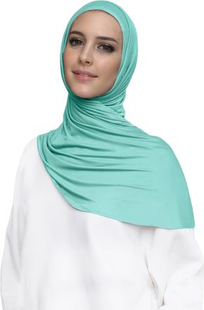Lina & Lily Pre-sewn Instant Slip-on Modal Jersey Hijab Head Scarf Wrap for Muslim Women (Turquoise)